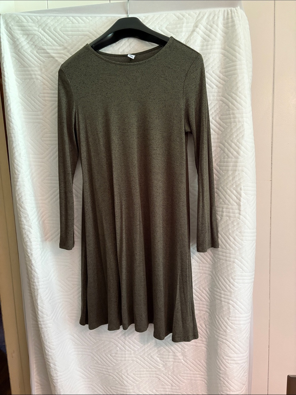 Old Navy Olive Long Sleeve A-Line Knit Dress